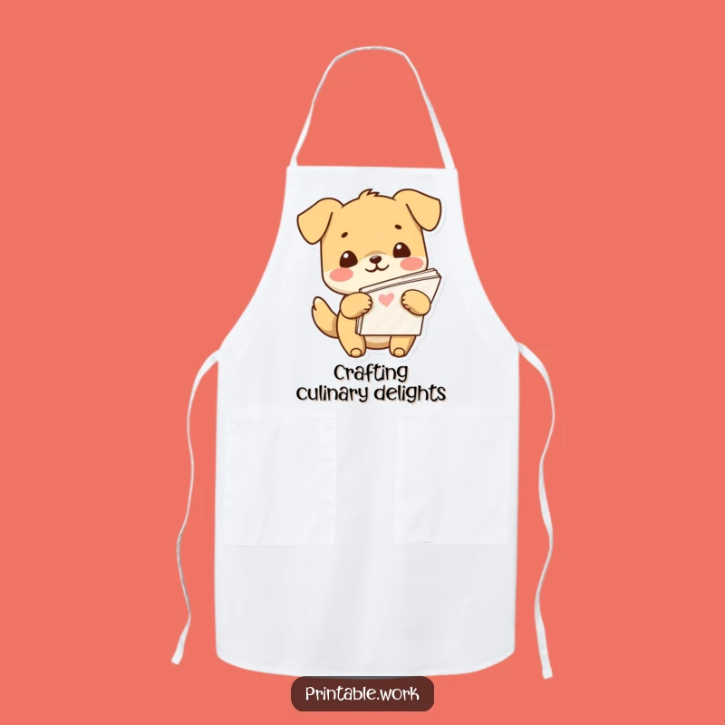 Funny Kawaii Dog Paper Craft Apron: Protect Your Clothes in Style