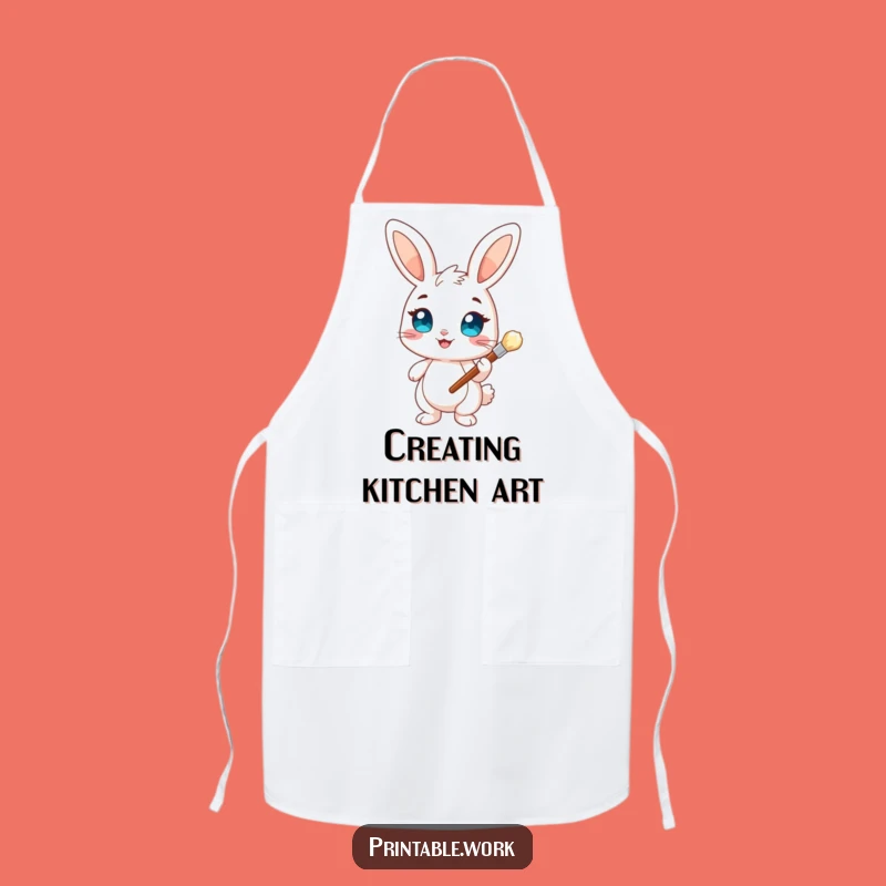 Funny Bunny Artist Apron - Creative Kitchen Companion Gift