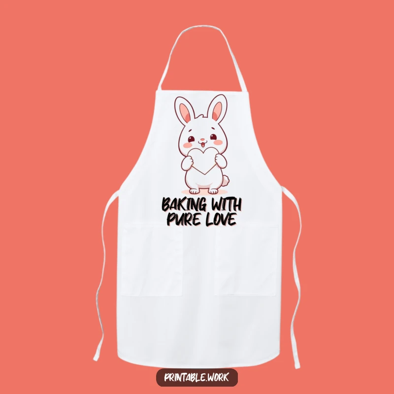 Funny Kawaii Rabbit Heart Cutter Apron: Cook with Love and Humor
