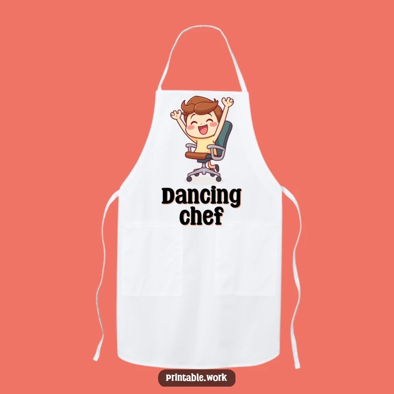 Funny Office Chair Dance Apron: Cook Up Some Fun in the Kitchen