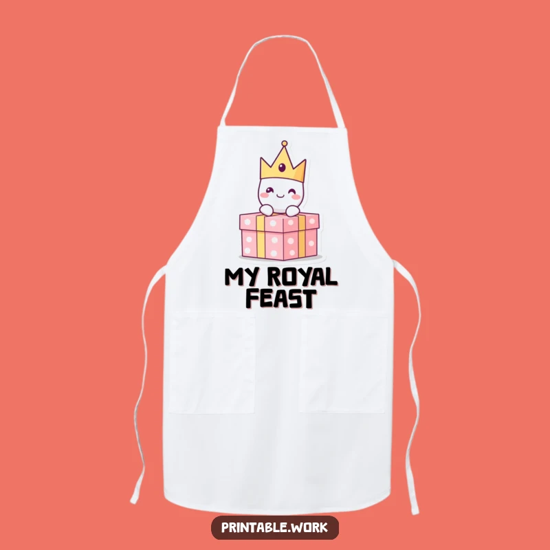 Funny Paper Crown Apron: Cook Like Royalty for Special Occasions Gift
