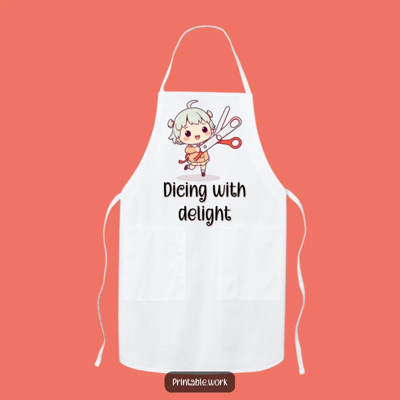 Funny Scissors Jig Apron - Kitchen Fun with a Dance