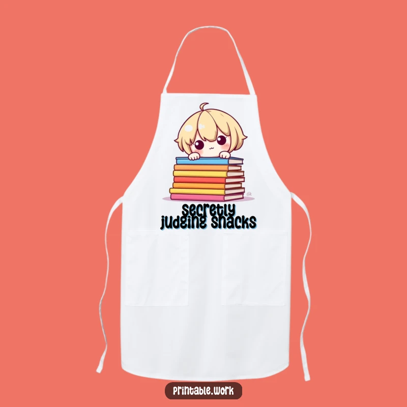 Funny Shy Kawaii Apron: Book Themed Kitchen Wear, Perfect Funny Gift for Readers