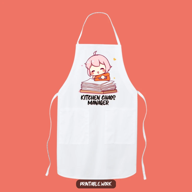 Funny Stapler Fail Character Apron - Cook Up Some Office Laughter