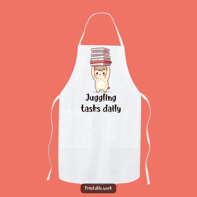 Funny Chef's Challenge Apron: Hilarious Document Balancing Character for Kitchen Funny Gift