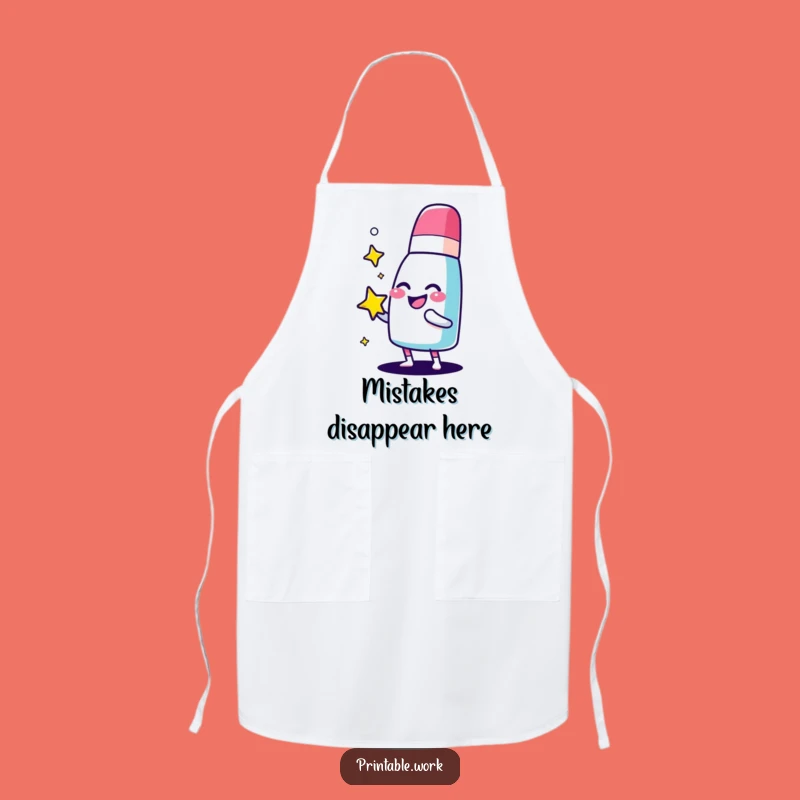 Funny Eraser Character Apron: Polishing Star Kitchen Wear, Perfect Funny Gift