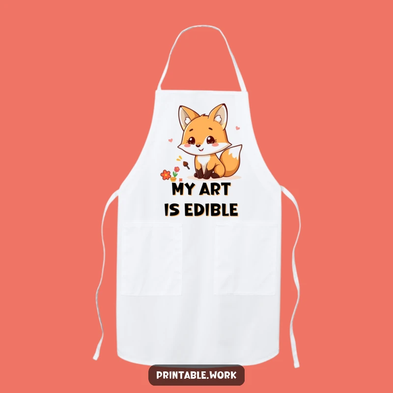 Funny Kawaii Fox Scrapbooking Apron: Protect Your Clothes with This Funny Crafting Essential