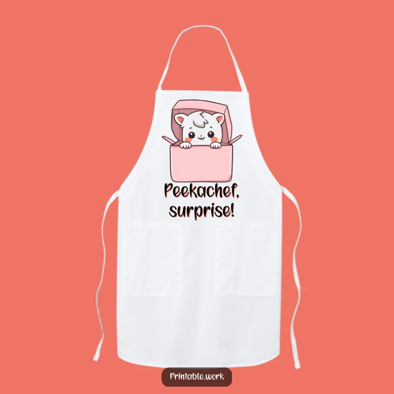Funny Kawaii Apron: Kitchen Surprise Character, Cook Up Laughs Funny Gift!