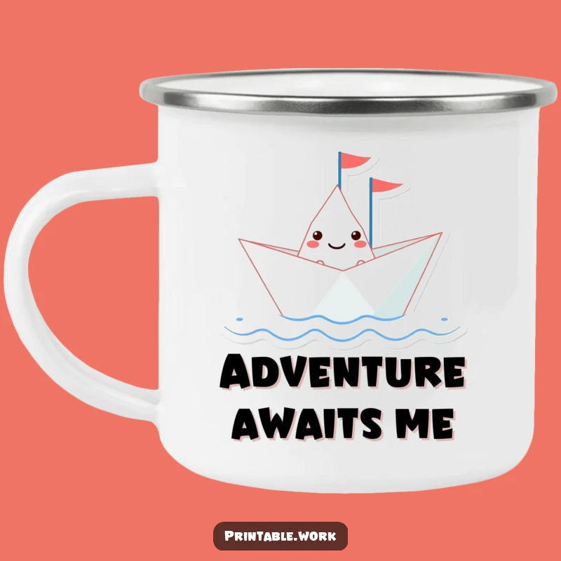 Funny Paper Boat Camping Mug: Adventure Fuel for Your Outdoor Trips Gift
