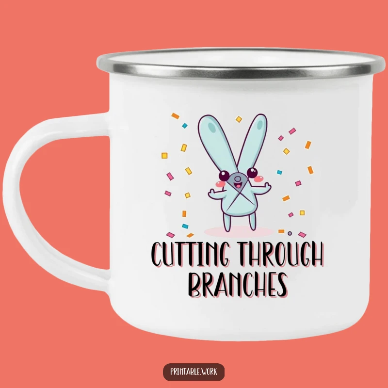 Funny Scissors Character Camping Mug: Party Art Mug, Great Funny Gift