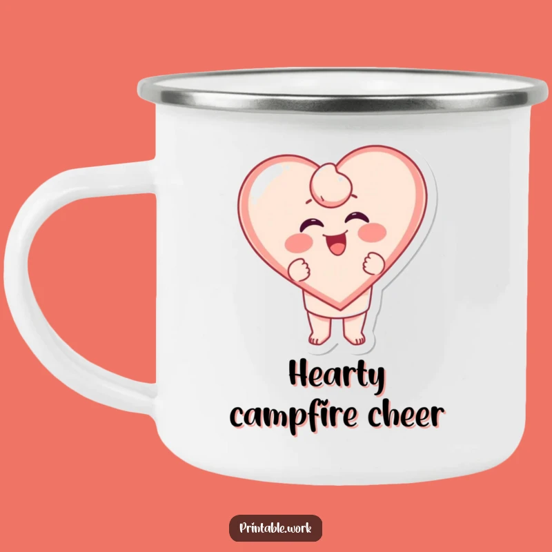 Funny Camp Heart Mug - Giggling Stamp Outdoor - Love Adventure Gift