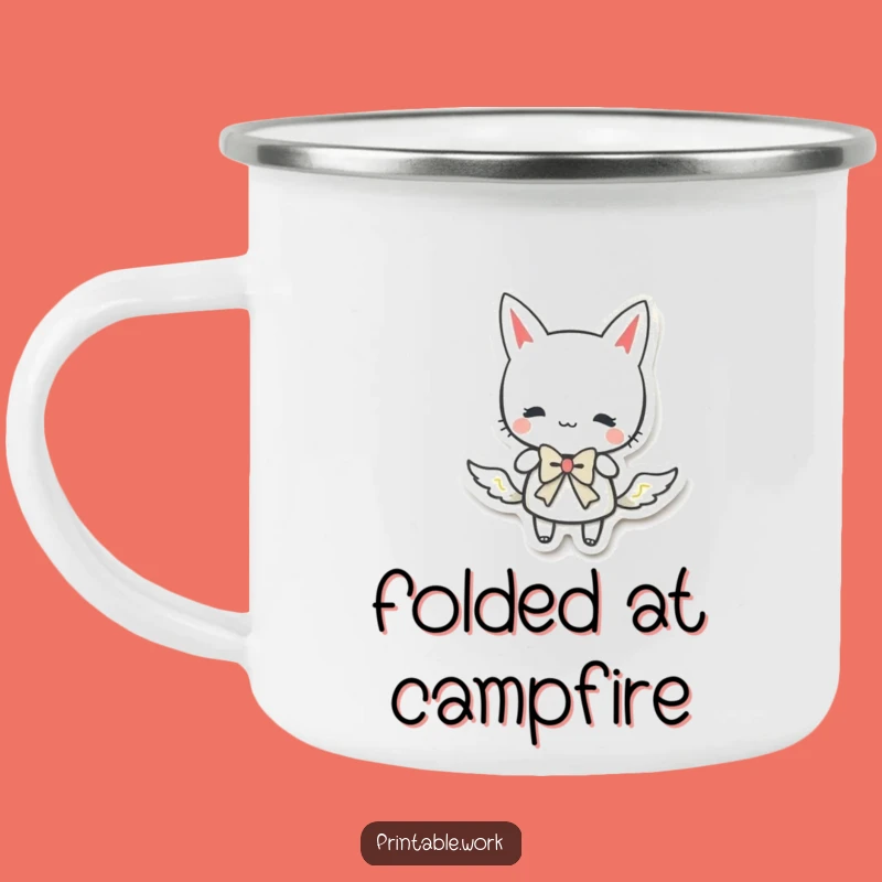 Funny Paper Character Curtsy Camping Mug: Graceful Adventures Start Here