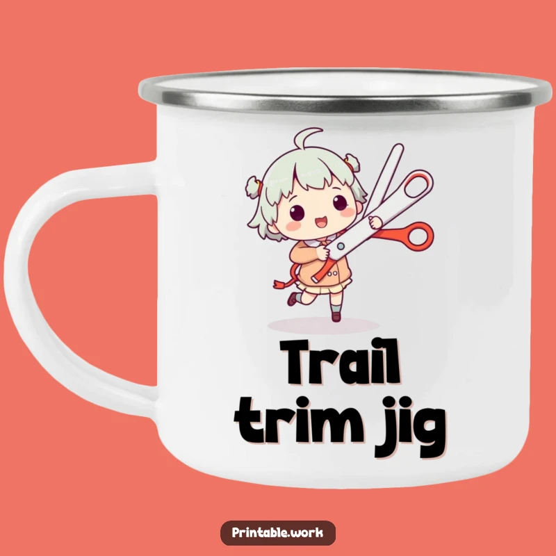 Funny Scissors Jig Camping Mug - Outdoor Fun with a Dance