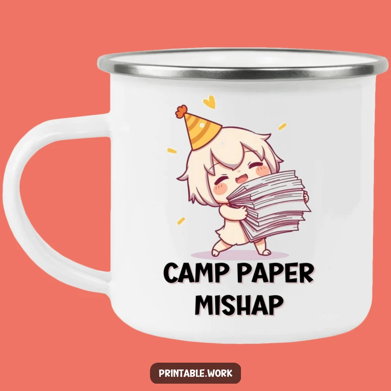 Funny Tripping Character Camping Mug: Paper Chaos Adventure Cup, Perfect Funny Gift!