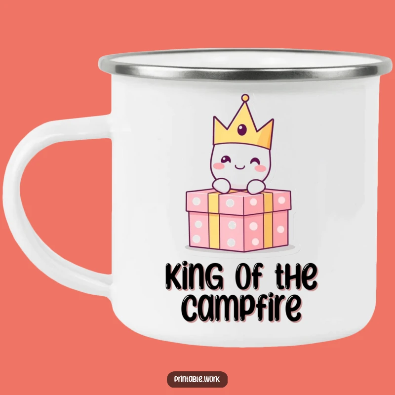 Funny Paper Crown Camping Mug: Celebrate Outdoors in Regal Style Gift