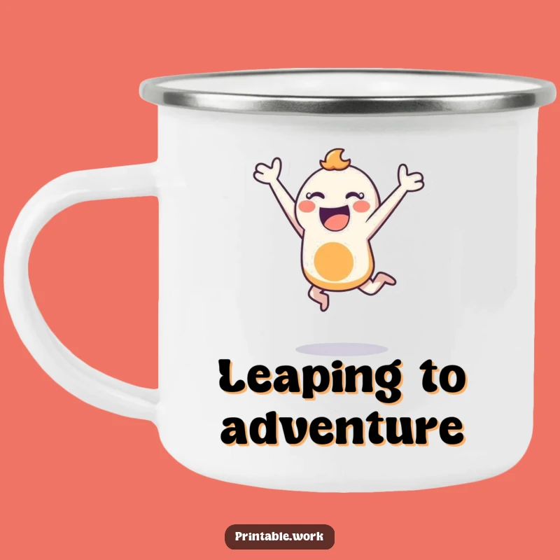 Funny Bouncing Stencil Camping Mug: Adventure and Art in Every Sip