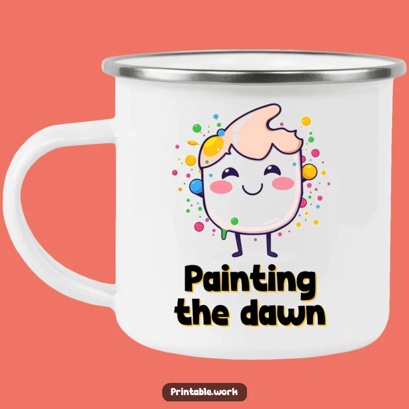 Funny Paint Brush Camping Mug: Outdoor Artistry, Durable & Colorful, Perfect Funny Gift