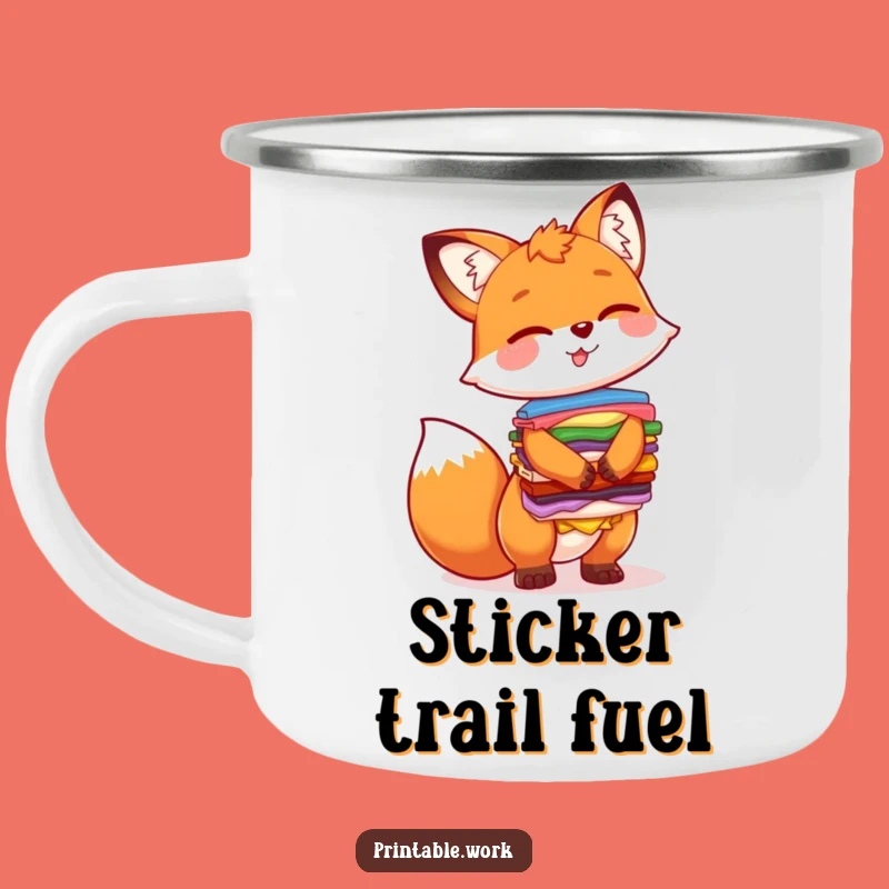 Funny Giggling Fox Campfire Mug - Durable Humor for Outdoor Adventures