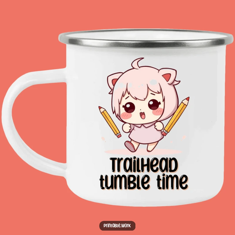 Durable Funny Kawaii Tumble Camping Mug - Adventure Mishaps!
