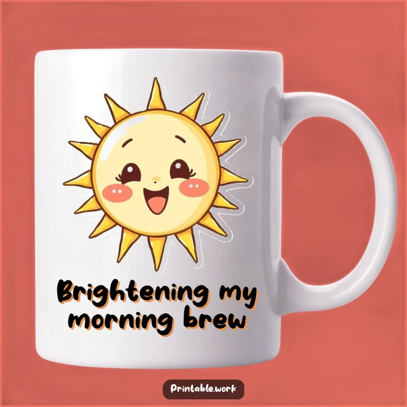 Funny Sun-Drawing Character Mug: A Bright and Determined Gift Idea