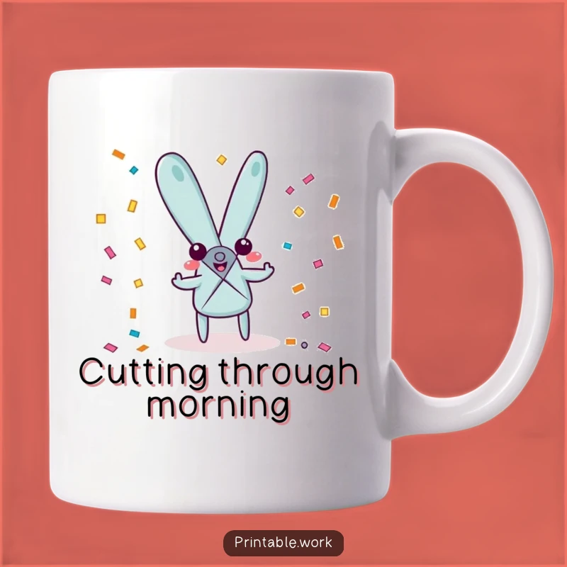 Funny Scissors Mug: Playful Character Cutting Fun Gift for Crafty People