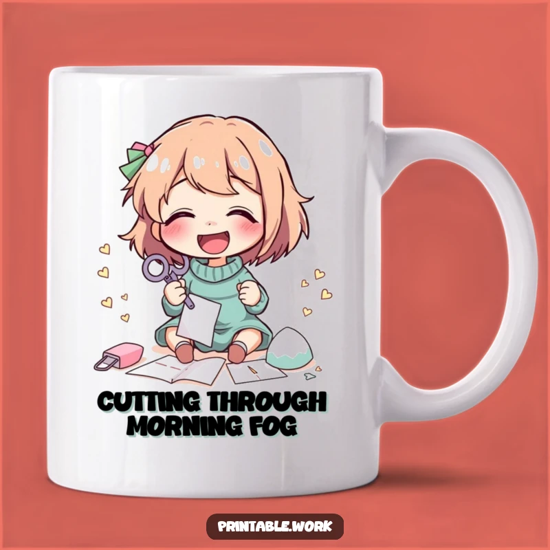 Funny Paper Craft Mug: Giggling Character, Creative & Humorous Gift Idea