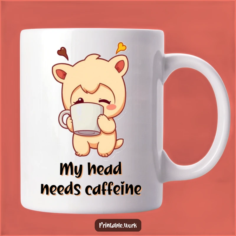 Funny Coffee Mug Stuck Head Character Mug - Hilarious Office Gift Idea