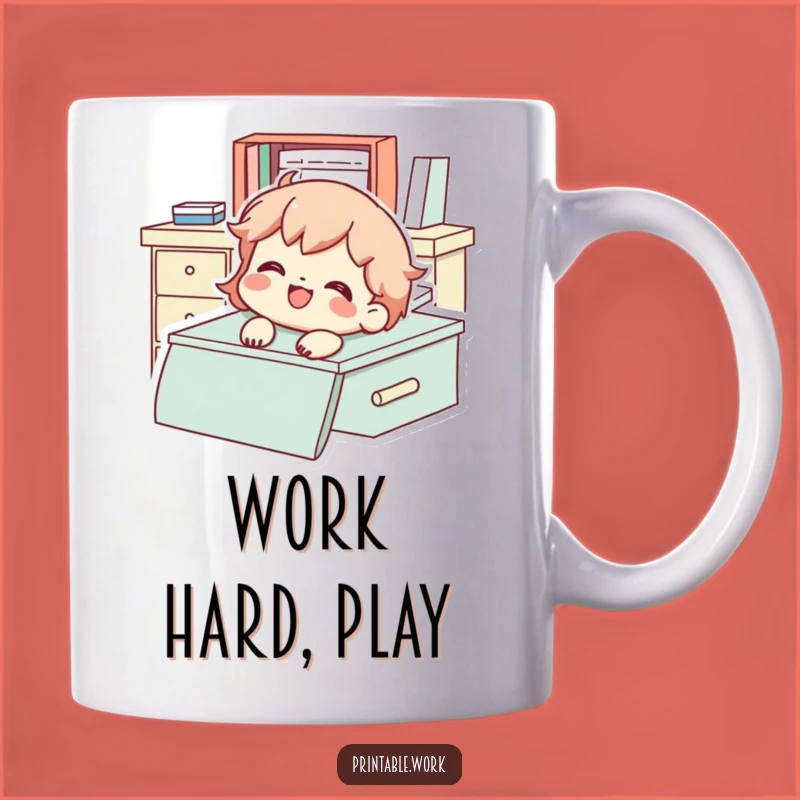 Funny Desk Sliding Character Mug - Joyful Office Humor, The Perfect Funny Gift