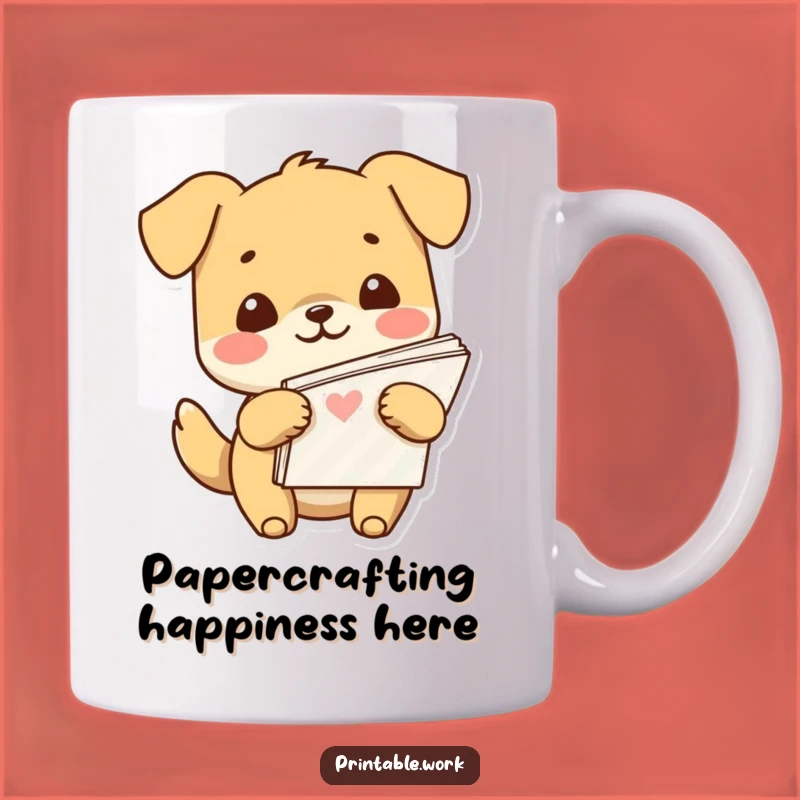 Funny Kawaii Dog Paper Lover Mug: A Cheerful and Hilarious Gift