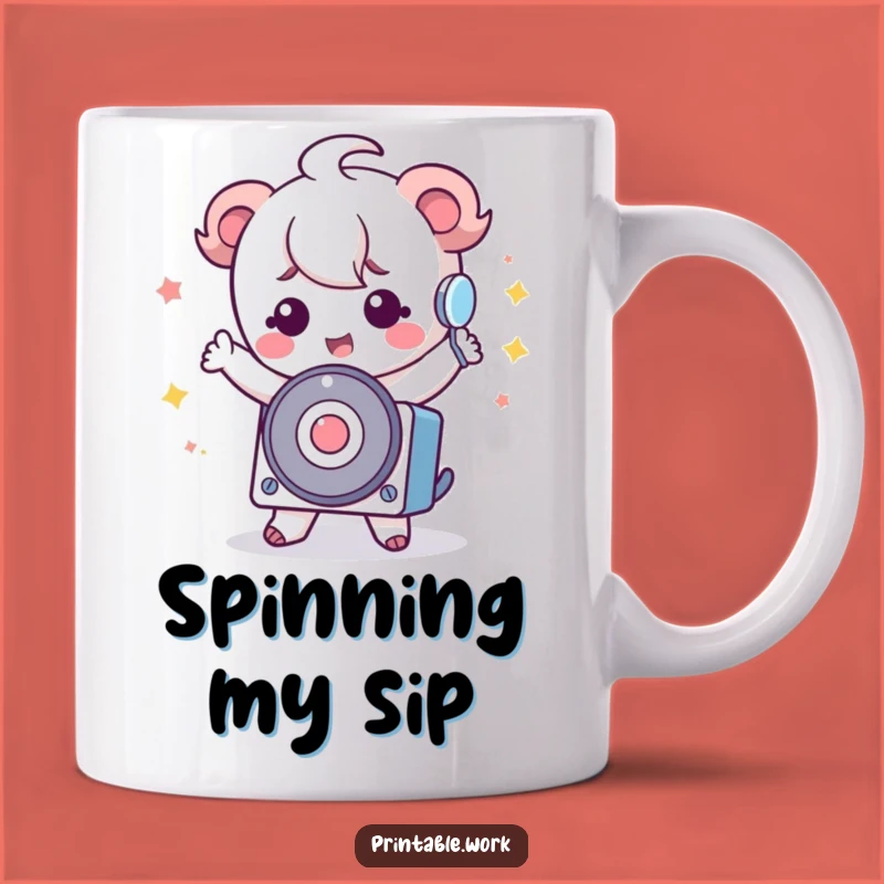 Funny Kawaii Rolodex Mug: Silly Dance Character for a Cute and Funny Gift