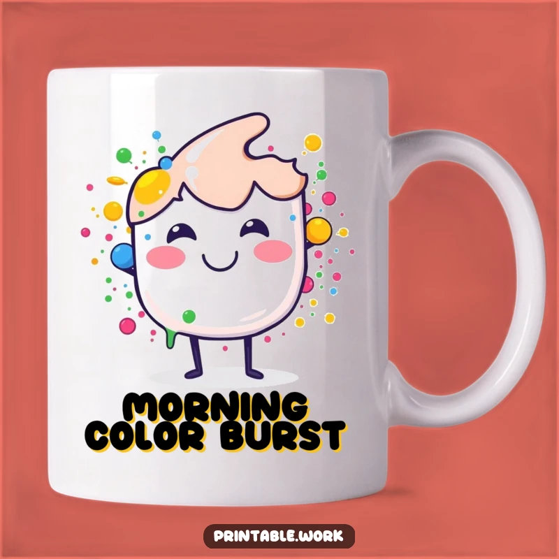Funny Paint Brush Mug: Splashing Joyful Dots, Artistic Fun, Perfect Funny Gift