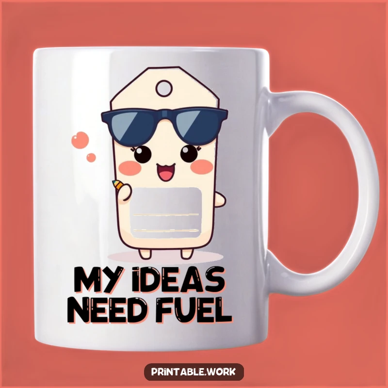 Funny Paper Tag Mug: Happy Sigh Pencil Gift for Students & Office Workers