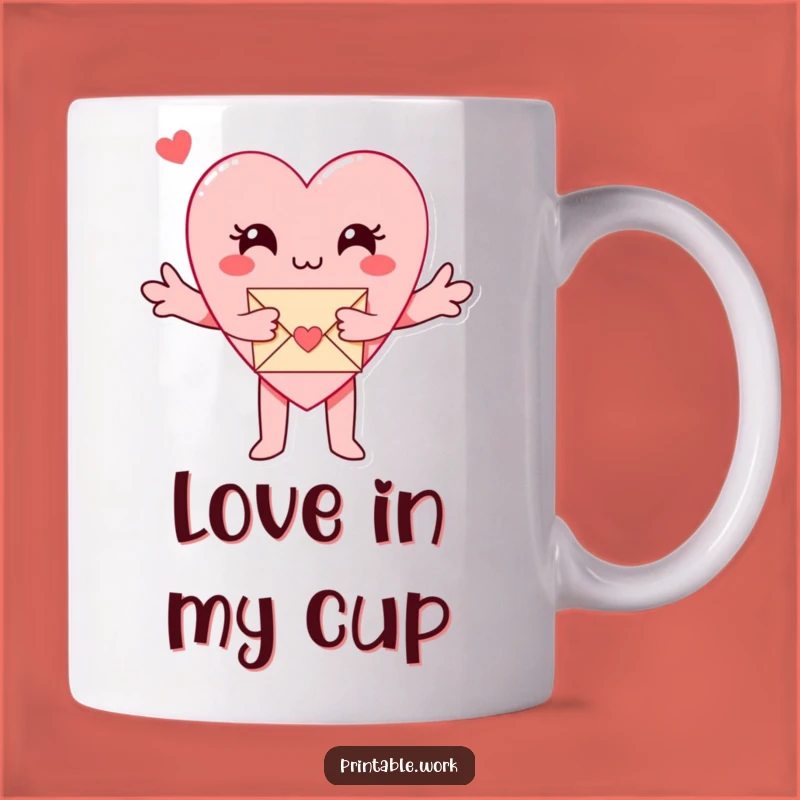Funny Paper Heart Mug: Hugging Love Letter Gift for Sweethearts