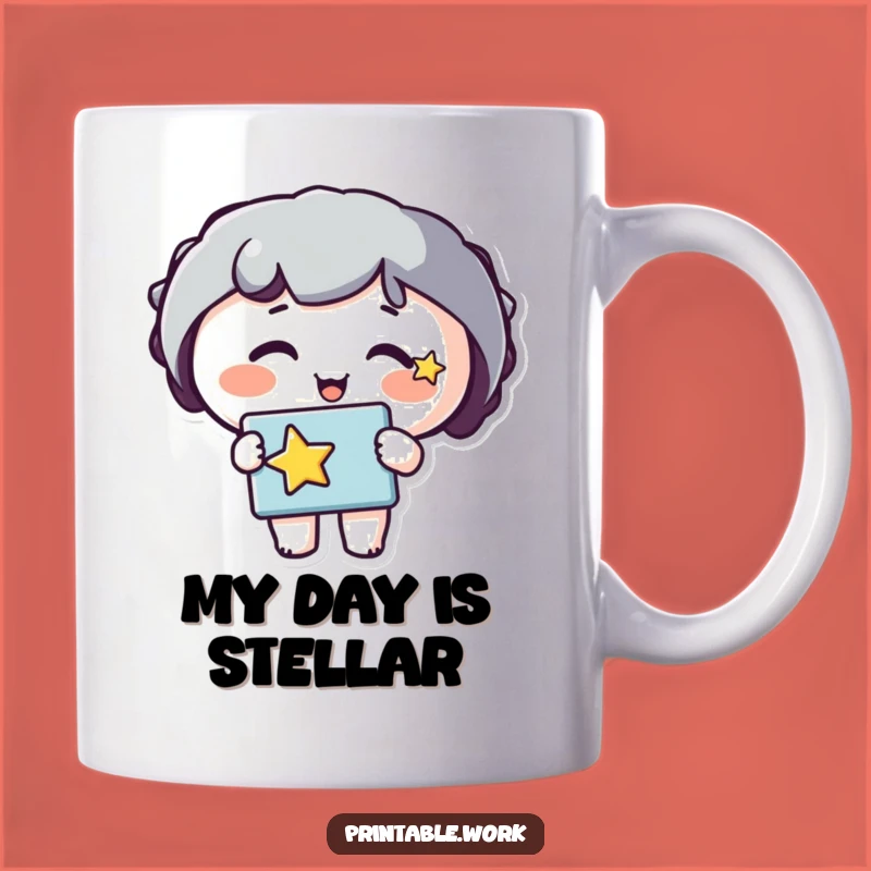 Funny Star Cheeks Stencil Mug: Creative Expression Gift for Artists