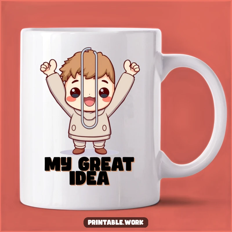 Funny Office Hero Mug: Triumphant Paperclip Holder for a Winning Funny Gift