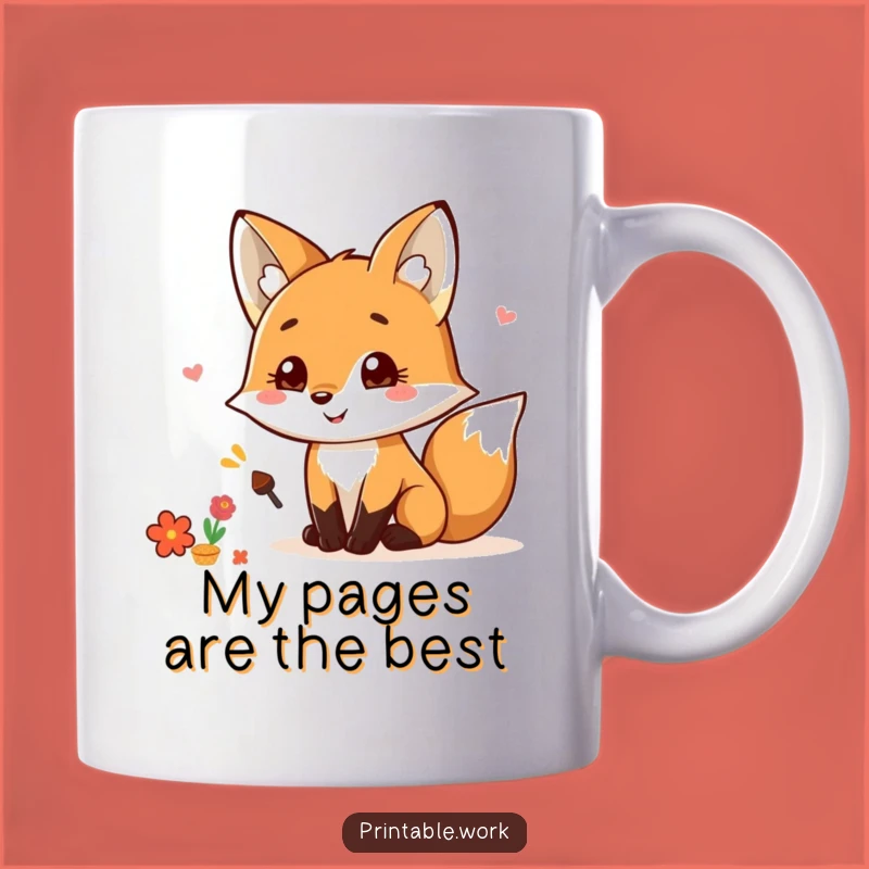 Funny Kawaii Fox Scrapbooking Mug: A Delightful and Funny Gift for Craft Lovers