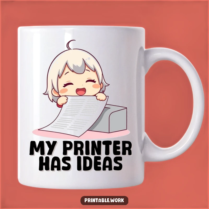Funny Giggling Printer Oops Mug: The Absurdly Long Document Funny Gift!