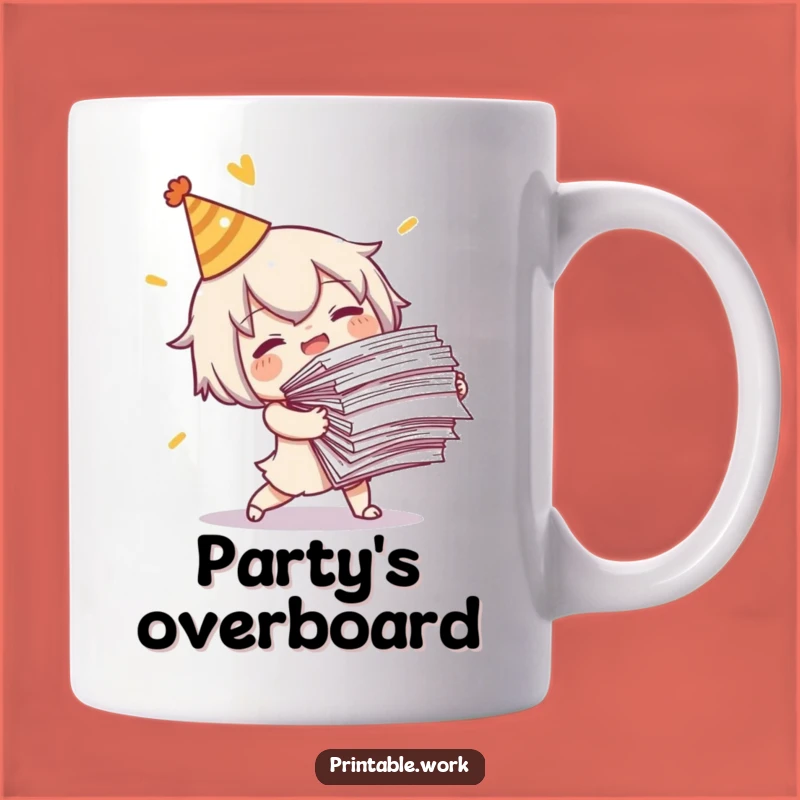 Funny Tripping Character Mug: Paper Chaos Party Fail, Perfect Funny Gift!