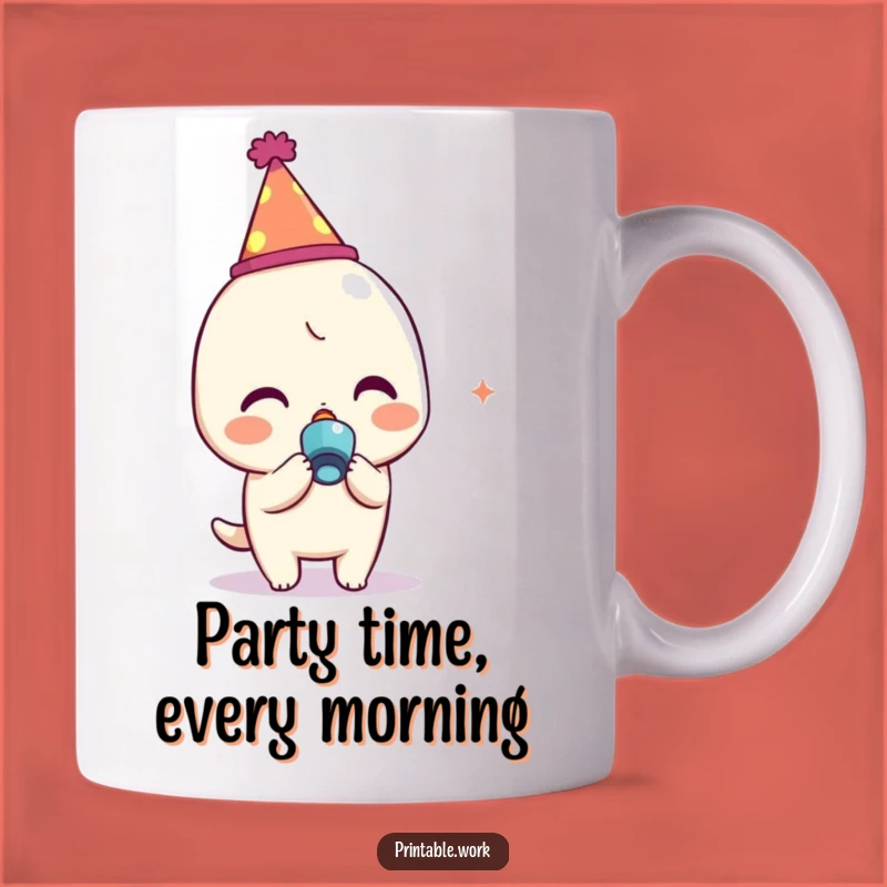 Funny Kawaii Party Character Mug - The Perfect Funny Gift for Celebrations!