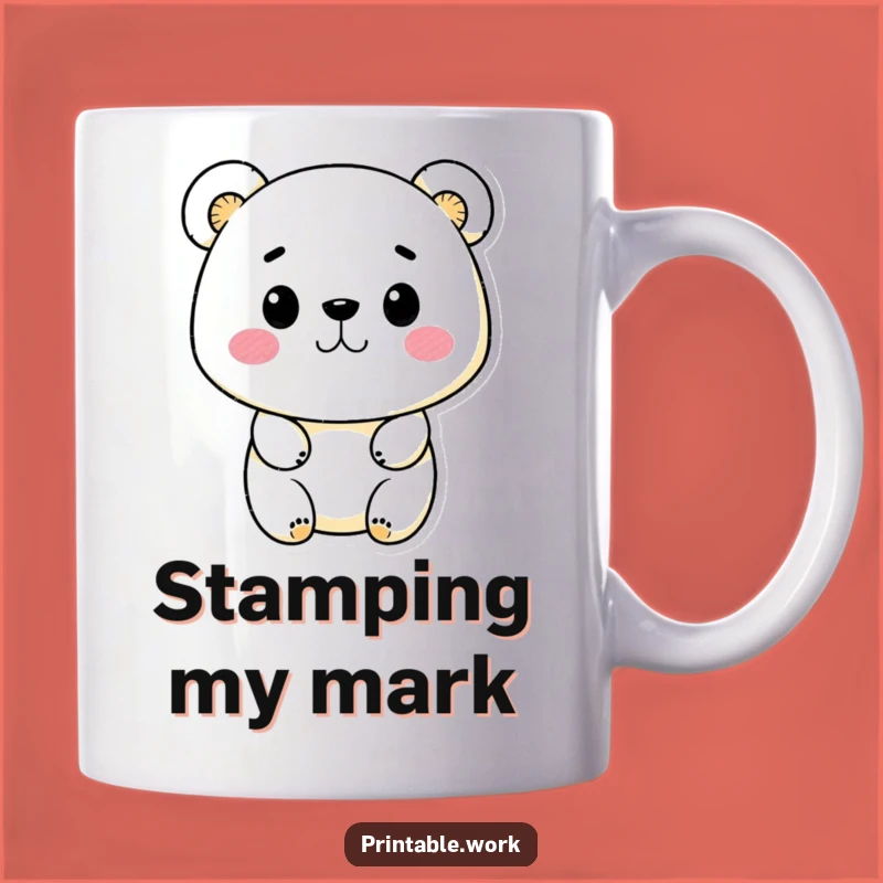 Funny Kawaii Bear Stamp Artist Mug: Creative Fun and Hilarious Gift