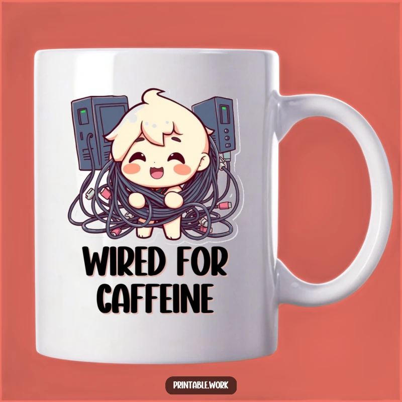Funny Cable Chaos Mug: A Hilarious Gift for the Tech-Frustrated