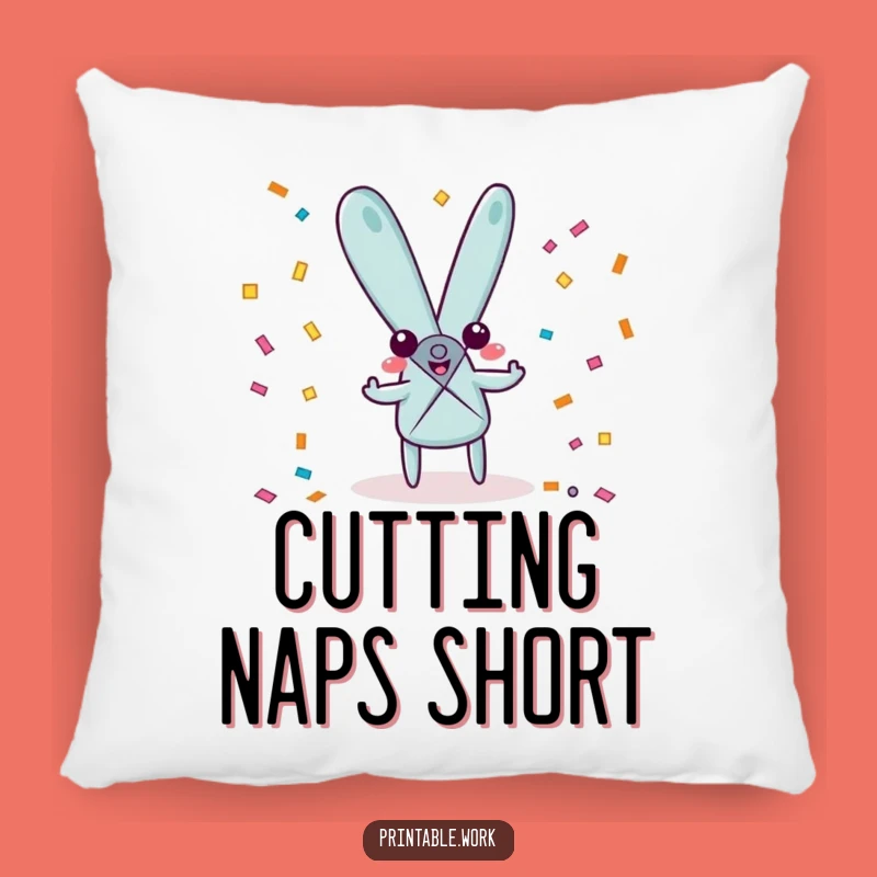 Cozy Funny Scissors Pillow: Playful Party Cushion, Great Funny Gift