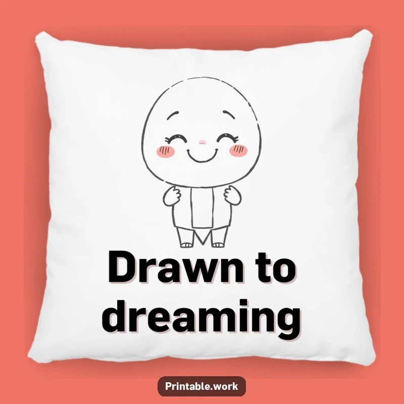 Cozy Funny Pencil Pillow: Smiling Artist Character Cushion, Great Funny Gift