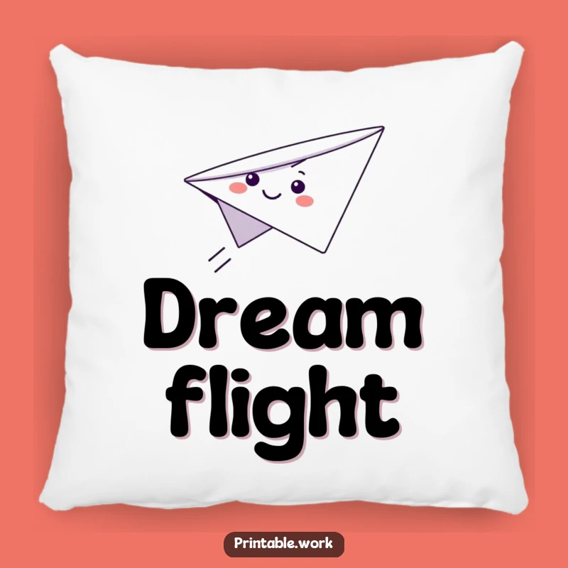Funny Paper Airplane Pillow: Soft Cushion with a Smiling Flyer