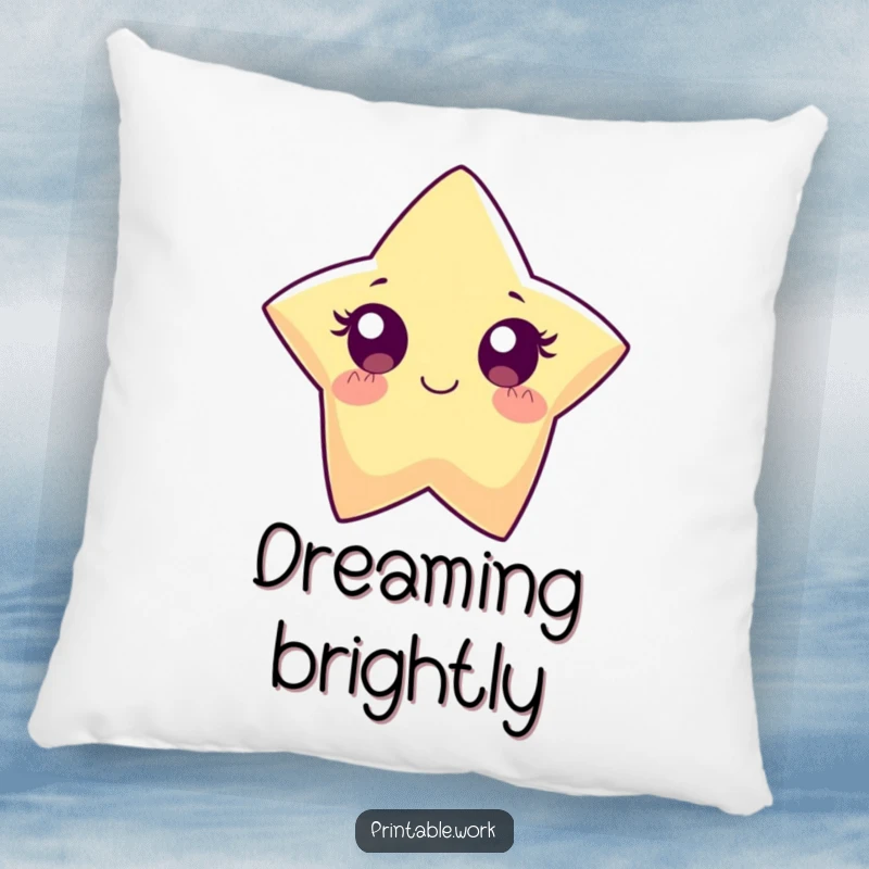 Funny Paper Star Pillow: A wide-eyed paper star character sparkles brightly, offering soft, comfortable, and funny decor.