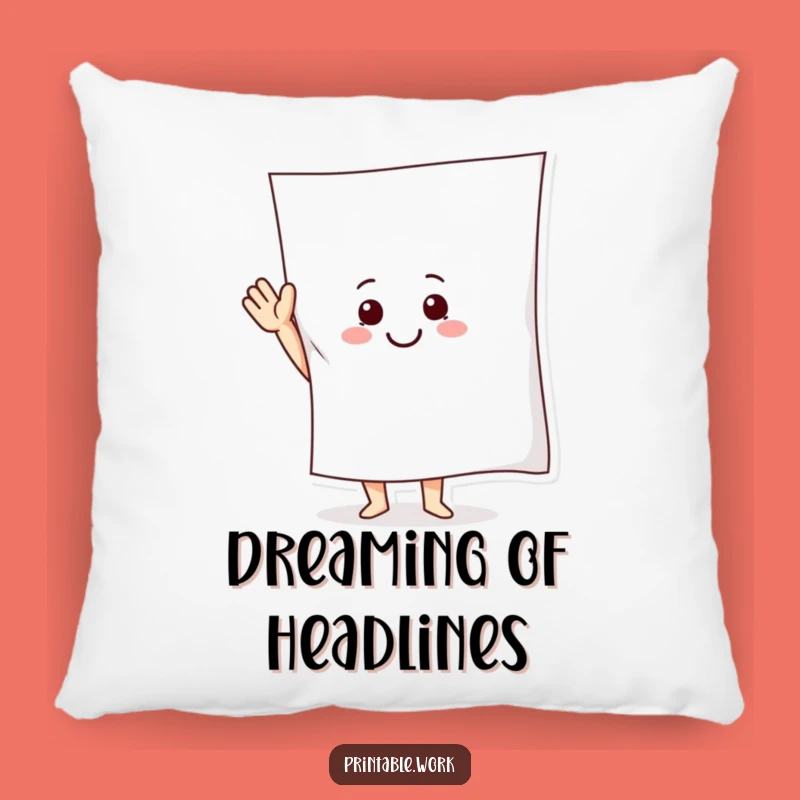 Funny Paper Character Pillow: Smiling Waving Pal, Soft and Humorous Accent Decor, Great Funny Gift