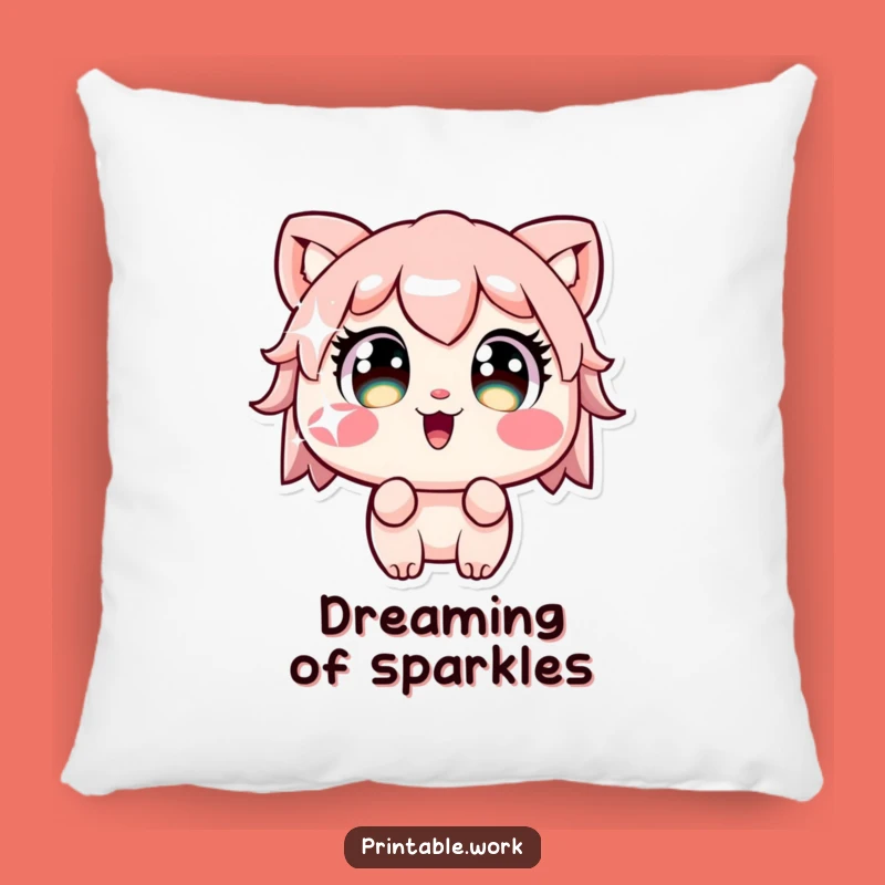 Cozy Funny Kawaii Sticker Stare Pillow - Huggable Fascination!