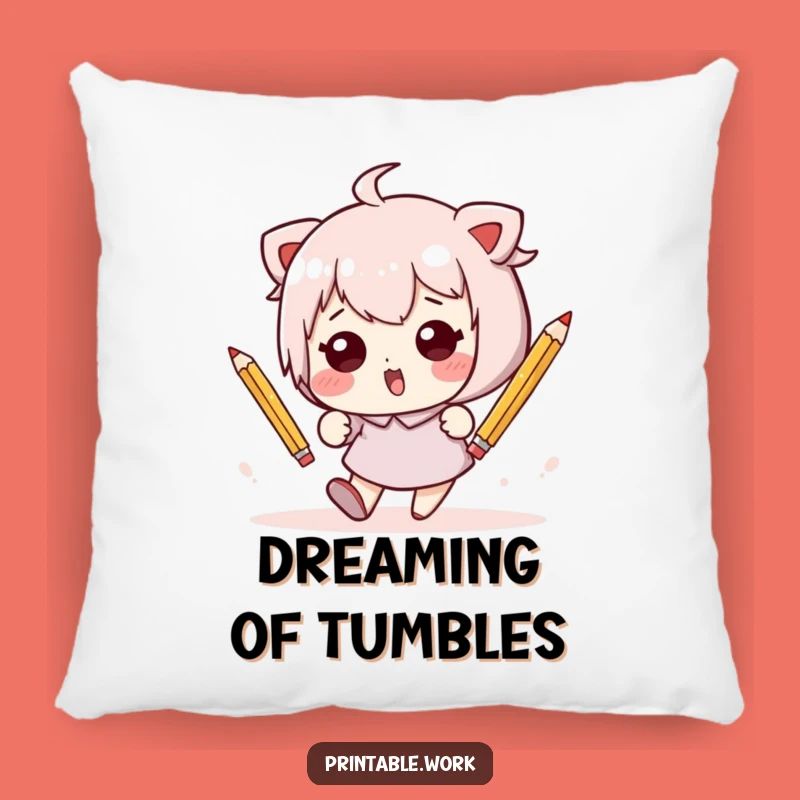 Cozy Funny Kawaii Tumble Pillow - Huggable Hilariousness!