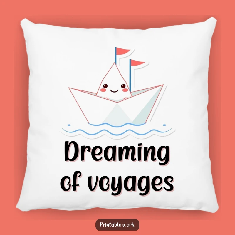 Funny Paper Boat Pillow: Cozy Sailing Comfort for Your Sofa Gift
