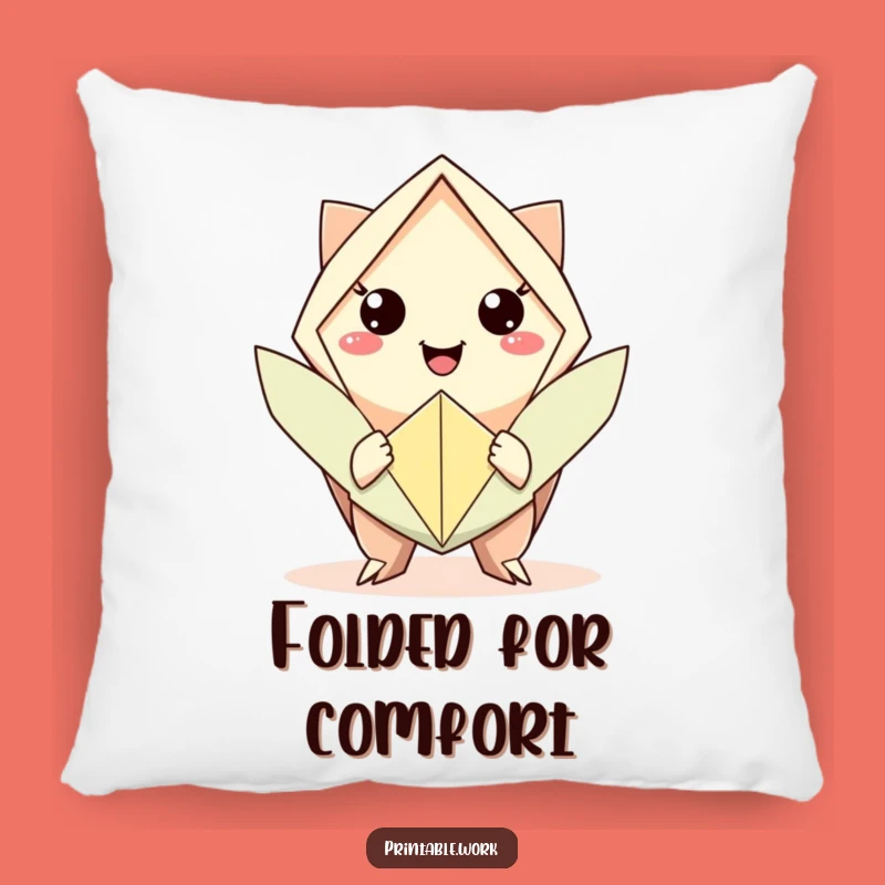 Funny Origami Smile Pillow: Cozy Up with Artistic Serenity and Humor